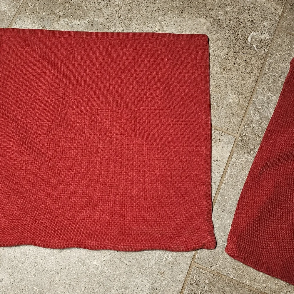 [POTTERY BARN] (2) Red Decorative Pillow Case Covers